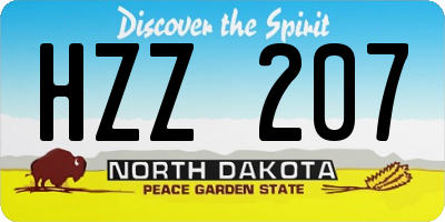 ND license plate HZZ207