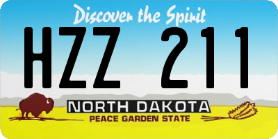 ND license plate HZZ211