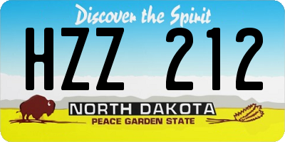 ND license plate HZZ212