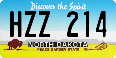 ND license plate HZZ214