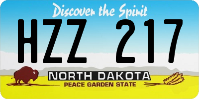 ND license plate HZZ217