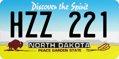 ND license plate HZZ221