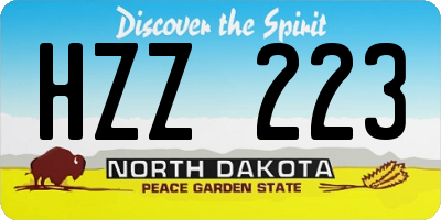 ND license plate HZZ223