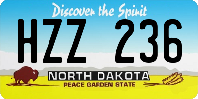 ND license plate HZZ236