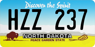 ND license plate HZZ237