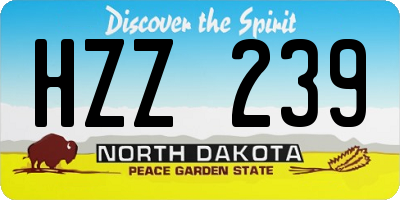 ND license plate HZZ239