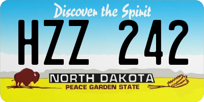 ND license plate HZZ242