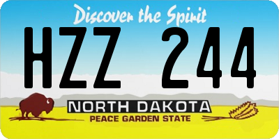 ND license plate HZZ244