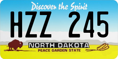 ND license plate HZZ245