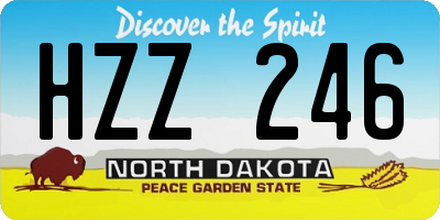 ND license plate HZZ246