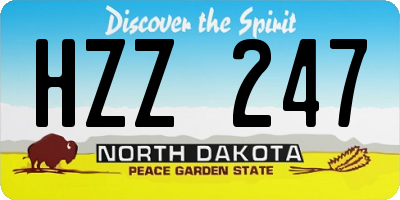 ND license plate HZZ247