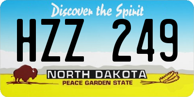 ND license plate HZZ249