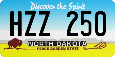 ND license plate HZZ250