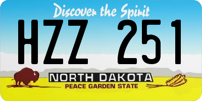 ND license plate HZZ251
