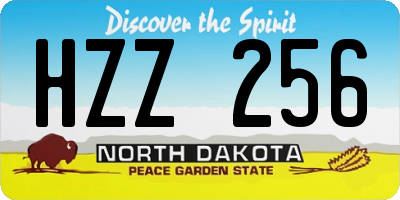 ND license plate HZZ256