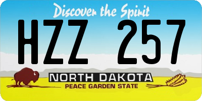 ND license plate HZZ257