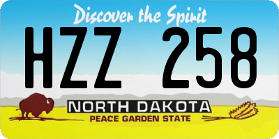 ND license plate HZZ258