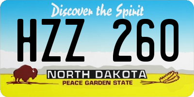 ND license plate HZZ260