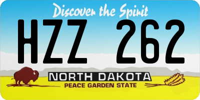 ND license plate HZZ262