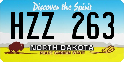 ND license plate HZZ263