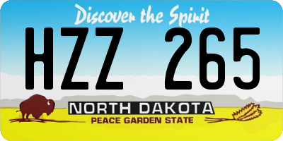 ND license plate HZZ265