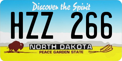 ND license plate HZZ266