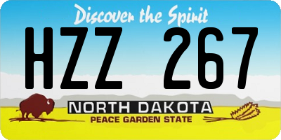 ND license plate HZZ267
