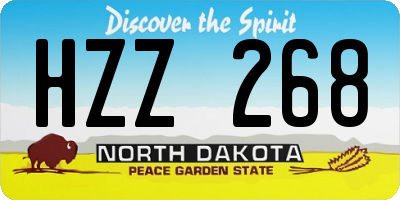ND license plate HZZ268