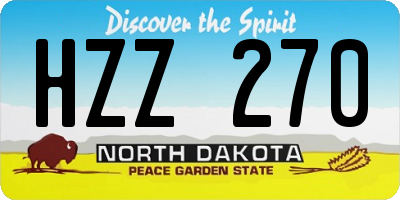 ND license plate HZZ270