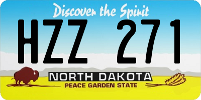 ND license plate HZZ271