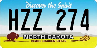 ND license plate HZZ274