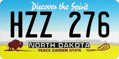 ND license plate HZZ276