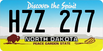 ND license plate HZZ277