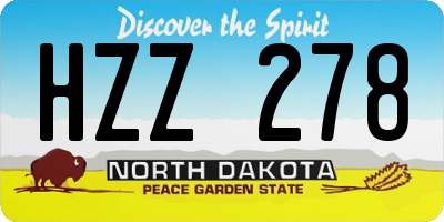 ND license plate HZZ278