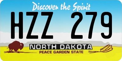ND license plate HZZ279