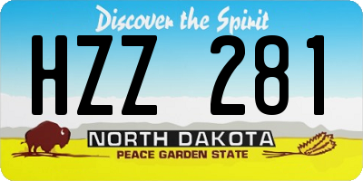 ND license plate HZZ281