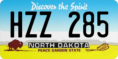 ND license plate HZZ285