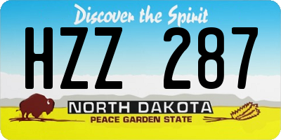 ND license plate HZZ287
