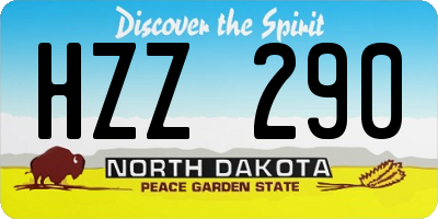 ND license plate HZZ290