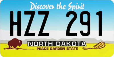 ND license plate HZZ291