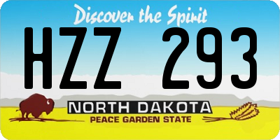 ND license plate HZZ293