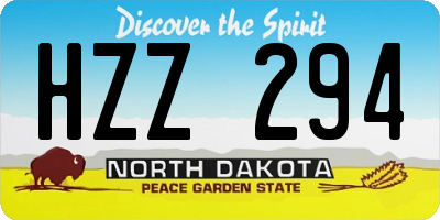 ND license plate HZZ294