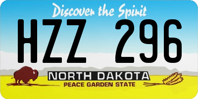 ND license plate HZZ296