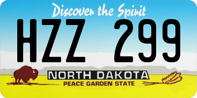 ND license plate HZZ299