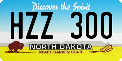 ND license plate HZZ300