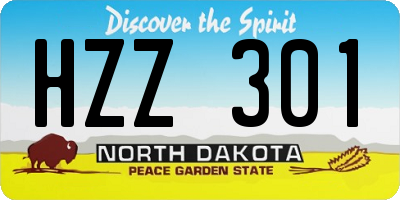 ND license plate HZZ301