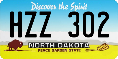 ND license plate HZZ302