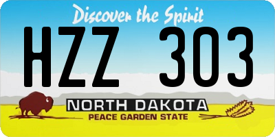 ND license plate HZZ303