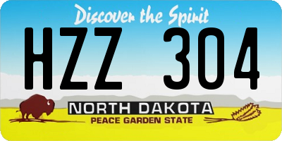 ND license plate HZZ304