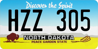 ND license plate HZZ305